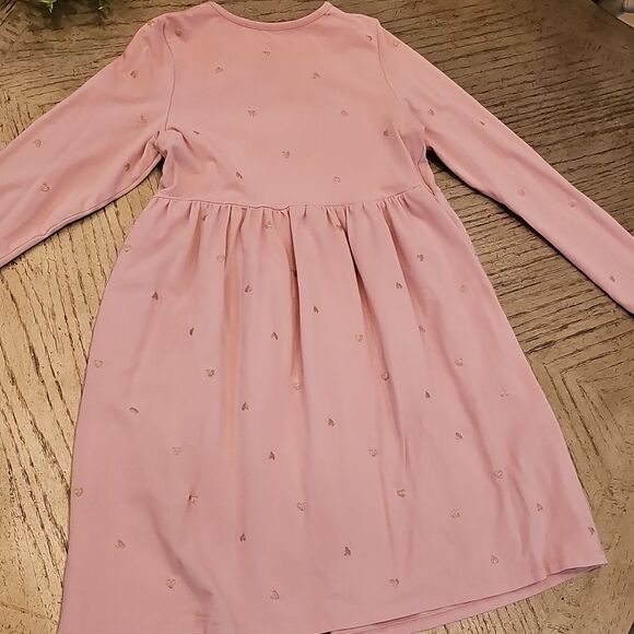 H&M Pink Long Sleeve Heart Dress 8/10 - Picture 6 of 10